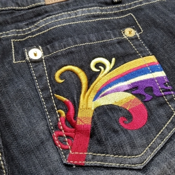 COOGI 9/10 Straight leg black jeans embroidered - Picture 6 of 15